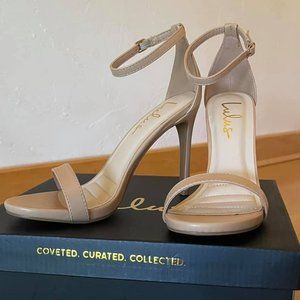 Lulus Loveliness Ankle Strap Heels, Size 7, Light Nude